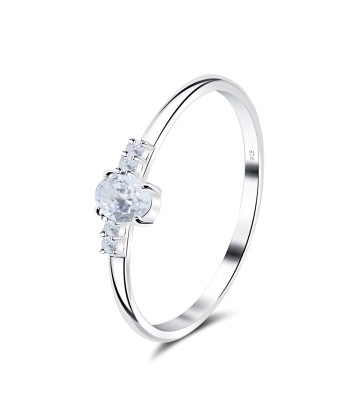 Beautifully of CZ Crystal Silver Ring NSR-4076